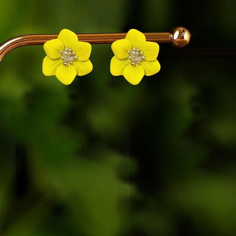 GPASTG Bohemian Tiny Daisy Flower Dangle Drop Earrings Boho Matte Painted Metal Floral Stud Earring For Women Lover and Friends in Saudi Arabia