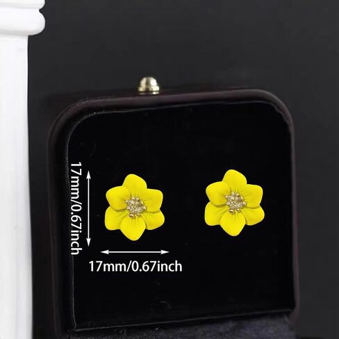 GPASTG Bohemian Tiny Daisy Flower Dangle Drop Earrings Boho Matte Painted Metal Floral Stud Earring For Women Lover and Friends in Saudi Arabia