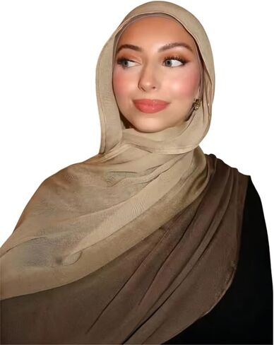 Fashion Gradient Color Hijab Scarf for Women Soft Modal Instant Jersey Hijab Head Wraps Long Shawls in Saudi Arabia