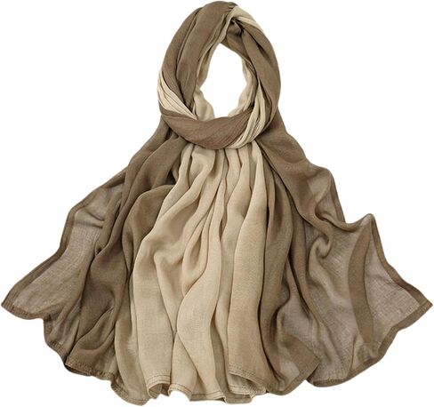 Fashion Gradient Color Hijab Scarf for Women Soft Modal Instant Jersey Hijab Head Wraps Long Shawls in Saudi Arabia
