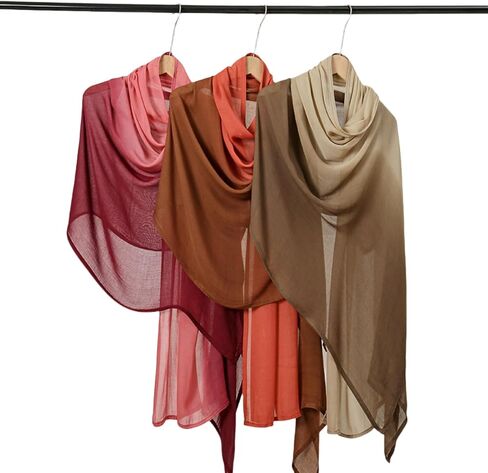 Fashion Gradient Color Hijab Scarf for Women Soft Modal Instant Jersey Hijab Head Wraps Long Shawls in Saudi Arabia
