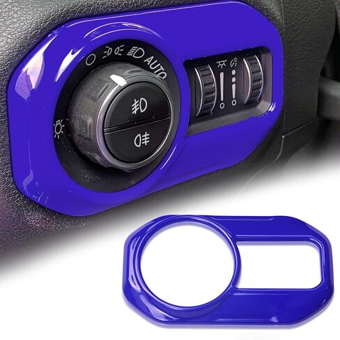 Car Headlight Control Panel Sticker Frame Decor Cover Trim Compatible for Jeep Wrangler JL 2018-2021 ABS (Red) in Saudi Arabia