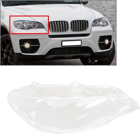 Chcury1 Clear Headlight Headlamp Lens Cover Shell Right Side Lampshade Replacement for BMW X6 E71 2008 2009 2010 2011 2012 2013 2014 in Saudi Arabia