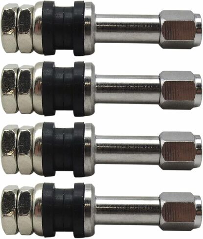 New 4X TR48 Bolt On Tire Valve Stem Chrome Metal High Pressure Flush with Stem Cap in Saudi Arabia