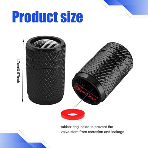 أغطية جذع في صمام الإطارات 12pcs ، غطاء قبعات الهواء ، مجموعة قبعة صمام الإطارات من الألومنيوم ، أغطية جذعية عالمية مع حلقة مطاطية وعلم أمريكي مقاوم للتسرب للسيارات والشاحنات والدراجات والدراجات النارية in Kuwait
