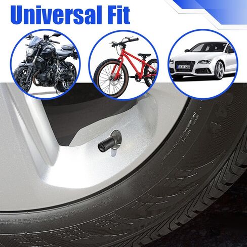 أغطية جذع في صمام الإطارات 12pcs ، غطاء قبعات الهواء ، مجموعة قبعة صمام الإطارات من الألومنيوم ، أغطية جذعية عالمية مع حلقة مطاطية وعلم أمريكي مقاوم للتسرب للسيارات والشاحنات والدراجات والدراجات النارية in Kuwait