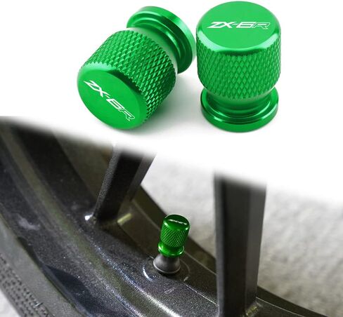 for Kawasaki Ninja ZX6R ZX 6R ZX636 Motorcycle Wheel Tire Valve Cover Dust Caps Air Port Stem Cap Plug(Green) in Saudi Arabia