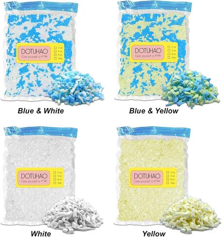 Bean Bag Filler, Yellow Shredded Memory Foam, Bean Bag Stuffing for Easy Pillow, Mattress Grade Replacement Filling for Dolls, Dog Beds and Pillows (Yellow,1 LB) in Saudi Arabia