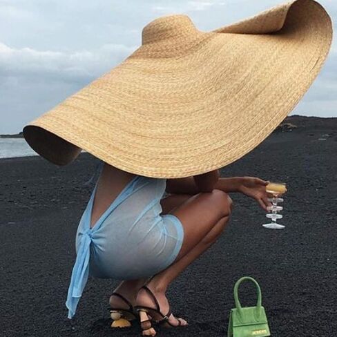 Meanit Womens Sun Straw Hat كبير الحجم كبير الحافة القبعة الصيفية قابلة للطي قبعة الشاطئ مرنة قبعات قابلة للتجميع للسفر (لون XXL 100 سم/90 سم) in Saudi Arabia