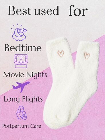Ultra Soft Fuzzy Socks for Women & Men- Warm & Cozy Cloud Socks for Sleeping, Gifts, Travel, Lounge Wear - 2 pairs in Saudi Arabia