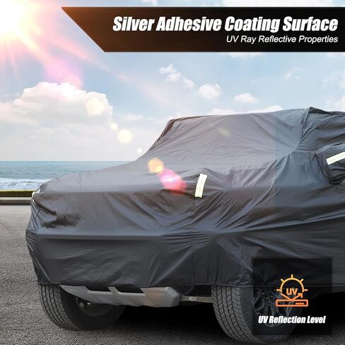 Heavy Duty Outdoor Car Cover Custom for Hummer EV Accessories Windproof All Weather Waterproof Sun Rain UV Dust Snow Protection Outdoor Car Covers Compatible with Hummer EV SUV 2024-2025 (Black) in Saudi Arabia