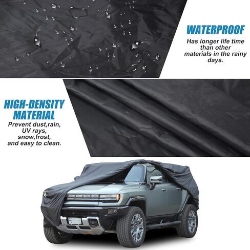 Heavy Duty Outdoor Car Cover Custom for Hummer EV Accessories Windproof All Weather Waterproof Sun Rain UV Dust Snow Protection Outdoor Car Covers Compatible with Hummer EV SUV 2024-2025 (Black) in Saudi Arabia