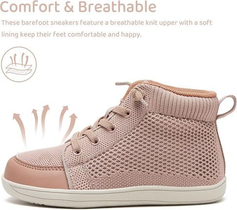 Watelves Toddler Little Kids Wide Barefoot Shoes Girls Boys Lightweight Boots Minimalist High Top Top Walking Super in Saudi Arabia