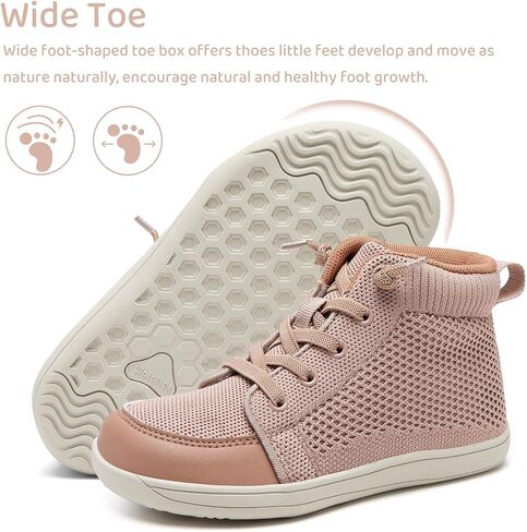 Watelves Toddler Little Kids Wide Barefoot Shoes Girls Boys Lightweight Boots Minimalist High Top Top Walking Super in Saudi Arabia