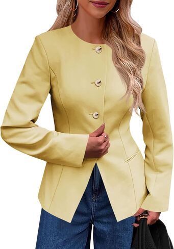 Cicy Bell Womens Business Disual Flazers Flazerslistsless split split Hem Office Button Down Down Suit Suit in Kuwait