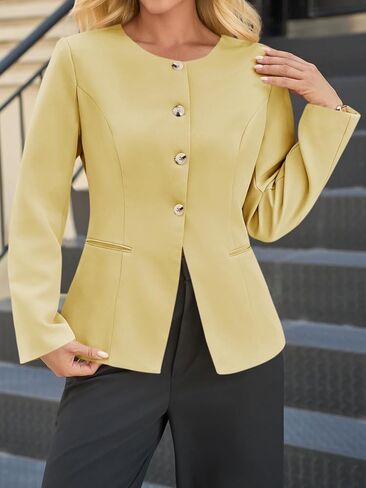 Cicy Bell Womens Business Disual Flazers Flazerslistsless split split Hem Office Button Down Down Suit Suit in Kuwait