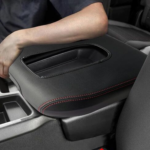 Console Armrest Protection Cover Cushion Black Replacement for Silverado 19-23 (The Color of The Stitching: red) in Kuwait