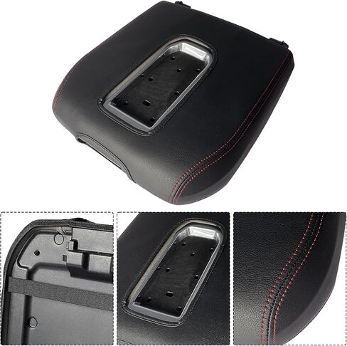 Console Armrest Protection Cover Cushion Black Replacement for Silverado 19-23 (The Color of The Stitching: red) in Kuwait