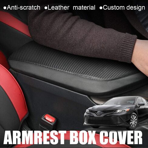 Cover Armrest Cover Cover Cover Cover ، 1 PC Center Censole Leather Pad مناسبة لـ Toyota Camry 2018-2024 ، الملحقات الداخلية لركبة ذراع وحدة التحكم المركزية (غرز سوداء) in Saudi Arabia