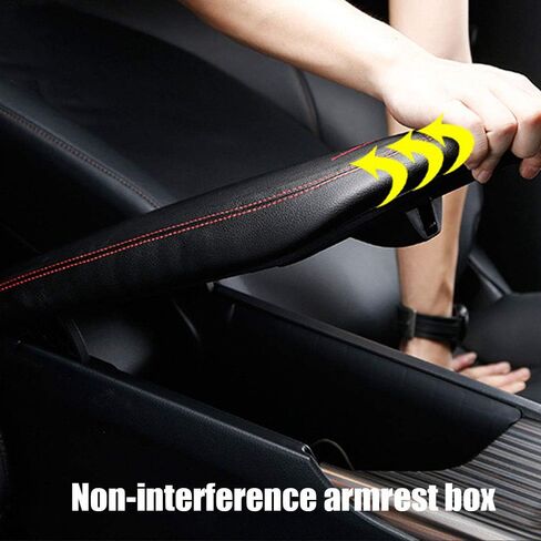 Cover Armrest Cover Cover Cover Cover ، 1 PC Center Censole Leather Pad مناسبة لـ Toyota Camry 2018-2024 ، الملحقات الداخلية لركبة ذراع وحدة التحكم المركزية (غرز سوداء) in Saudi Arabia