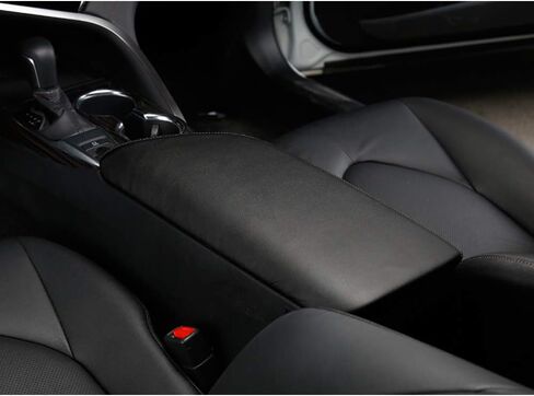Cover Armrest Cover Cover Cover Cover ، 1 PC Center Censole Leather Pad مناسبة لـ Toyota Camry 2018-2024 ، الملحقات الداخلية لركبة ذراع وحدة التحكم المركزية (غرز سوداء) in Saudi Arabia