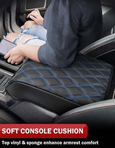 KBH Center Console Armrest Cover for 2015-2020 Ford F150, 2017-2022 F250 F350 F450 F550, 2018-2024 Expedition, Bucket Seat Only, Vinyl Leather Trim, Anti-Scratch, Black (Not for Other Years) in Saudi Arabia