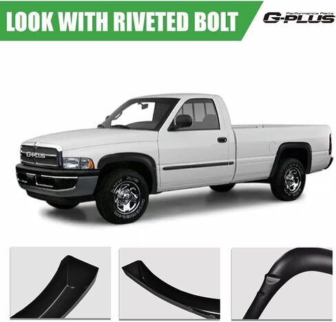 G-PLUS Fender Flares Textured Wheel Cover Trim Guards 4Pcs Compatible with 1994-2001 Dodge Ram 1500, Compatible with 1994-2002 Dodge Ram 2500 3500, Fits 8ft, 6.5ft ((96", 78") Fleetside Beds Only in Saudi Arabia