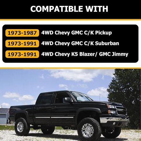 KUAFU Frame Rust Repair Kit Compatible with 1973-1991 Chevy C10 C20 C30/K10 K20 K30 GMC C15 C25 C35/K15 K25 K35 Suburban Blazer Jimmy 4WD Steering Box Frame Support Kit Steel Powder Coated Black 2PCS in Saudi Arabia