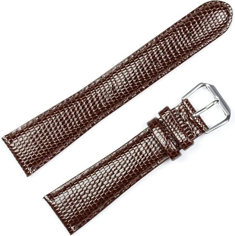 Lizard Grain Leather Watch Band - Choice of Color - (Black, Brown, Havana) & Width - (12, 14, 16, 17, 18, 19, or 20mm) in Kuwait