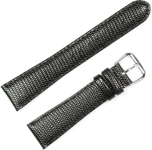 Lizard Grain Leather Watch Band - Choice of Color - (Black, Brown, Havana) & Width - (12, 14, 16, 17, 18, 19, or 20mm) in Kuwait