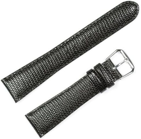 Lizard Grain Leather Watch Band - Choice of Color - (Black, Brown, Havana) & Width - (12, 14, 16, 17, 18, 19, or 20mm) in Kuwait