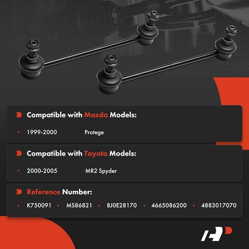 A-Premium 2 x Rear Sway Bar Links Stabilizer Bar Links, Compatible with Toyota MR2 Spyder 2000-2005 & Mazda Protege 1999-2000 in Saudi Arabia