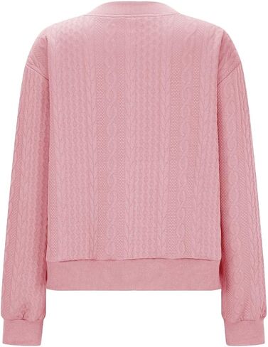 Sweatshirts for Women Fall Casual Zip-Up Crop Cardigan Loose Fashion Solid Color Versatile Jackets for Going Out in Saudi Arabia