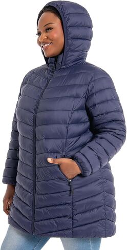Women's Plus Size Packable Puffer Jacket 1X-6X Lightweight Winter Puffer Coat in Kuwait