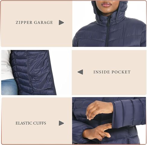 Women's Plus Size Packable Puffer Jacket 1X-6X Lightweight Winter Puffer Coat in Kuwait