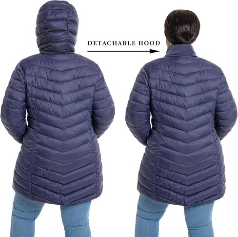 Women's Plus Size Packable Puffer Jacket 1X-6X Lightweight Winter Puffer Coat in Kuwait