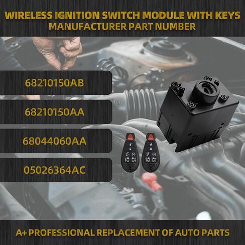 Dasbecan Wireless Ignition Module Switch Compatible with 2008-2010 Dodge Ram 1500 2500 350 Charger Challenger Magnum Jeep Commander Grand Cherokee Chrysler300 Replace# 68210150AB 68044060AA in Saudi Arabia