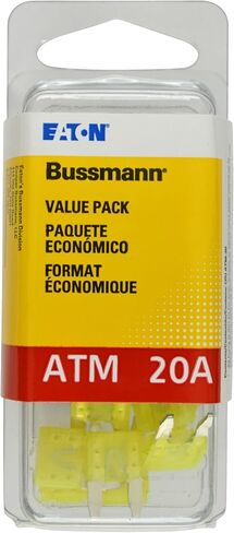 Bussmann (VP/ATM-20-RP) أصفر 20 أمبير يتصرف بسرعة ATM Mini Fuse ، (حزمة 25) in Saudi Arabia