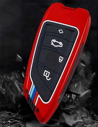 بالنسبة إلى BMW Key Cover Cover Case Metal Shell Car Keys Smart Keys-keychain متوافق 2 5 6 7 Series x1 x2 x3 x5 (BMB-Red) in Saudi Arabia