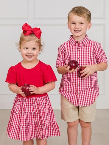 Rufflebutts Baby/Toddler Girls Mediaced Media Sleeve Tier Dress in Saudi Arabia