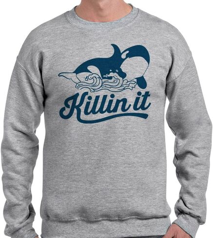 TeesAndTankYou Killin' It Orca Sweatshirt Unisex in Saudi Arabia