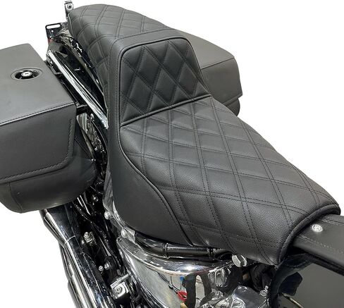 Mofun Driver Setenger Seat Potorcycle Two Up Seat متوافق مع Harley Softail Street Bob Slim Deluxe Heritage Classic Standard Models 2018-2025 (Red Stitching) in Saudi Arabia
