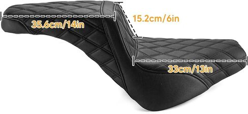 Mofun Driver Setenger Seat Potorcycle Two Up Seat متوافق مع Harley Softail Street Bob Slim Deluxe Heritage Classic Standard Models 2018-2025 (Red Stitching) in Saudi Arabia