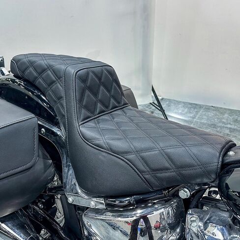 Mofun Driver Setenger Seat Potorcycle Two Up Seat متوافق مع Harley Softail Street Bob Slim Deluxe Heritage Classic Standard Models 2018-2025 (Red Stitching) in Saudi Arabia