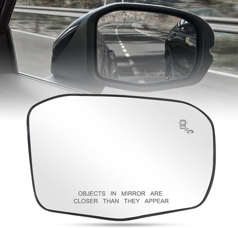 Passenger Side Mirror Glass for CRV EX, EX-L, Sport Hybrid 2023 2024 2025, Convex Heated Mirror Glass Replacement with Blind Spot Detection, without Auto Dimming in Kuwait
