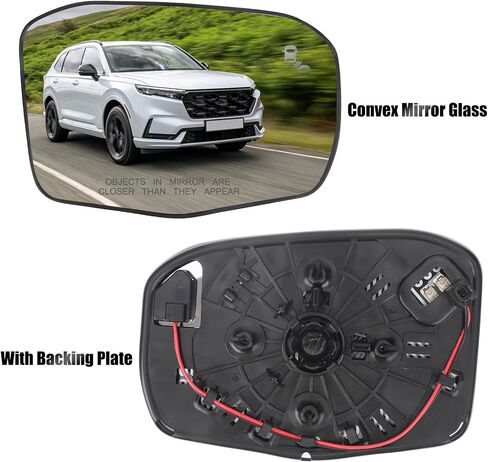 Passenger Side Mirror Glass for CRV EX, EX-L, Sport Hybrid 2023 2024 2025, Convex Heated Mirror Glass Replacement with Blind Spot Detection, without Auto Dimming in Kuwait