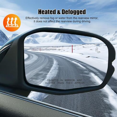 Passenger Side Mirror Glass for CRV EX, EX-L, Sport Hybrid 2023 2024 2025, Convex Heated Mirror Glass Replacement with Blind Spot Detection, without Auto Dimming in Kuwait