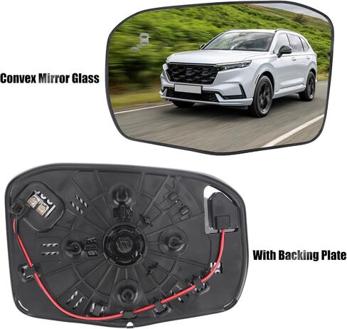 Passenger Side Mirror Glass for CRV EX, EX-L, Sport Hybrid 2023 2024 2025, Convex Heated Mirror Glass Replacement with Blind Spot Detection, without Auto Dimming in Kuwait