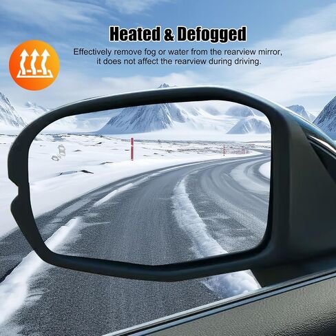 Passenger Side Mirror Glass for CRV EX, EX-L, Sport Hybrid 2023 2024 2025, Convex Heated Mirror Glass Replacement with Blind Spot Detection, without Auto Dimming in Kuwait