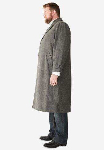 KingSize Men's Big & Tall Tall Wool-Blend Long Overcoat in Saudi Arabia